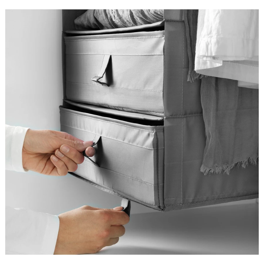 Шкаф для хранения с отделениями - SKUBB IKEA/ СКУББ ИКЕА, 125х45х35 см, серый (изображение №4)