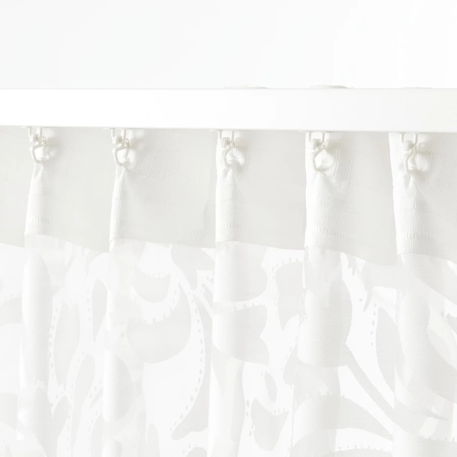 Тюль, 2 шт. - IKEA SKÄREFLY/SKAREFLY, 300х145 см, белый, СКАРЕФЛАЙ ИКЕА (изображение №5)
