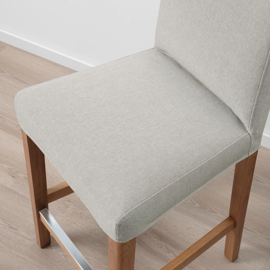 Барный стул со спинкой - BERGMUND IKEA/БЕРГМУНД ИКЕА, 97х45х48 см, белый (изображение №6)