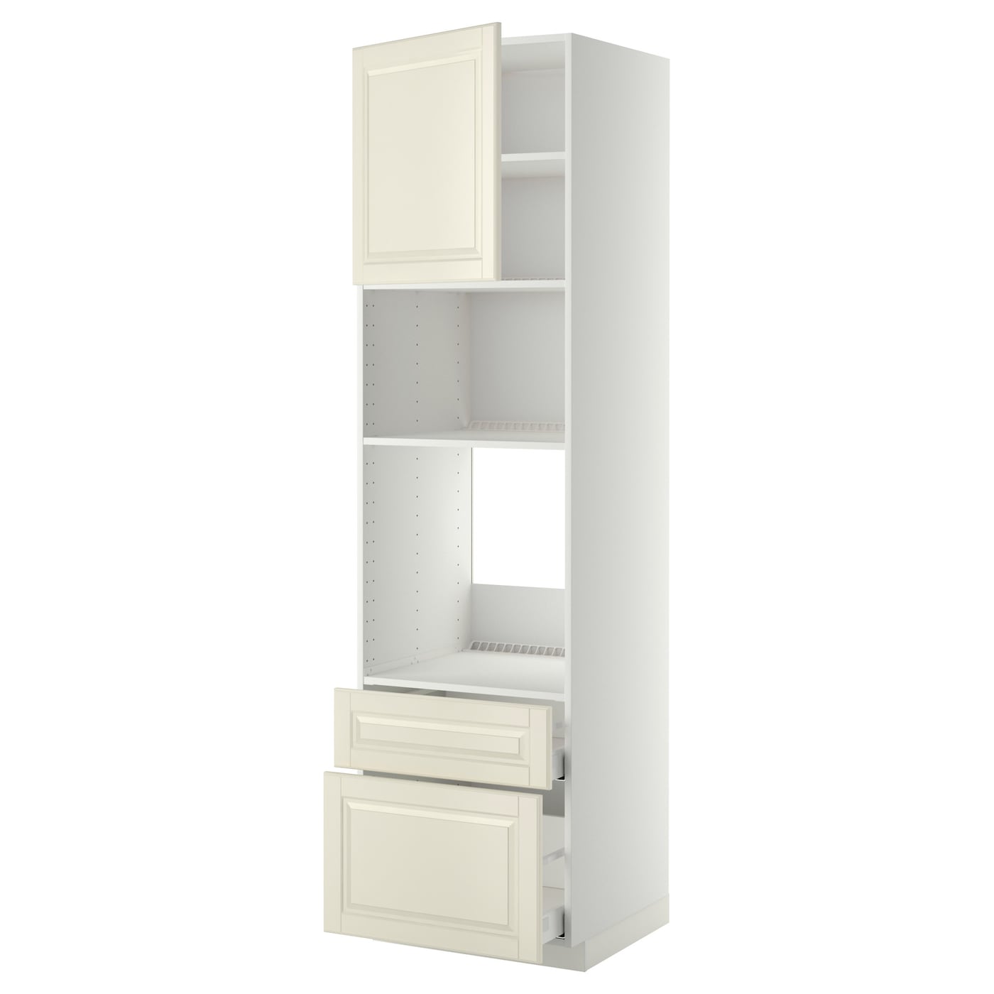 Высокий шкаф с ящиками - IKEA METOD/MAXIMERA/МЕТОД/МАКСИМЕРА ИКЕА, 220х60х60 см, белый/кремовый