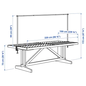 Второе фото. Стол с декоративной барной стойкой - IKEA NORRMANSÖ/HELGEÖ/NORRMANSO/HELGEO ИКЕА, 73х220х100 см, коричневый