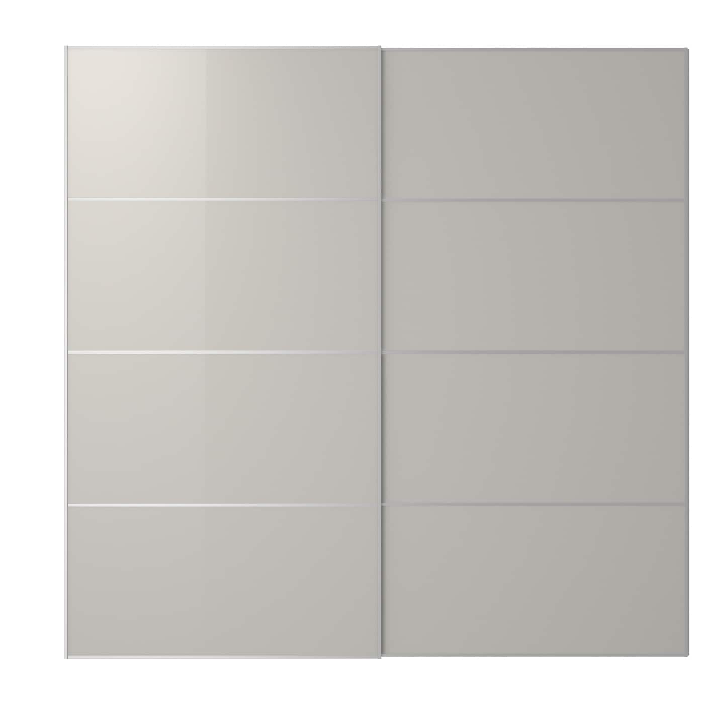 Раздвижные двери - HOKKSUND IKEA/ ХОККСУНД ИКЕА,  200х201 см, серый