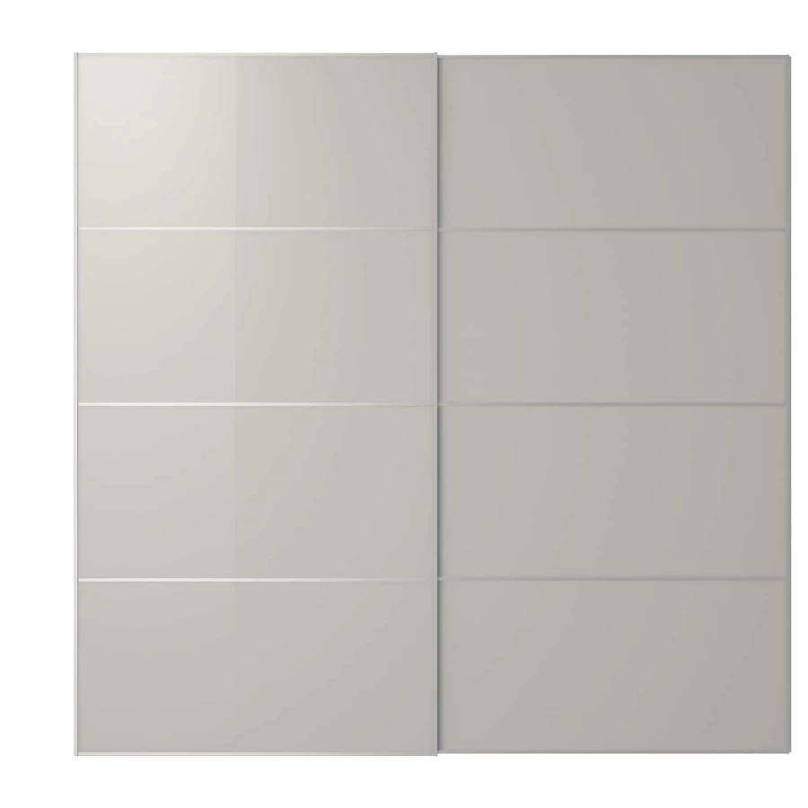 Раздвижные двери - HOKKSUND IKEA/ ХОККСУНД ИКЕА,  200х201 см, серый (изображение №1)