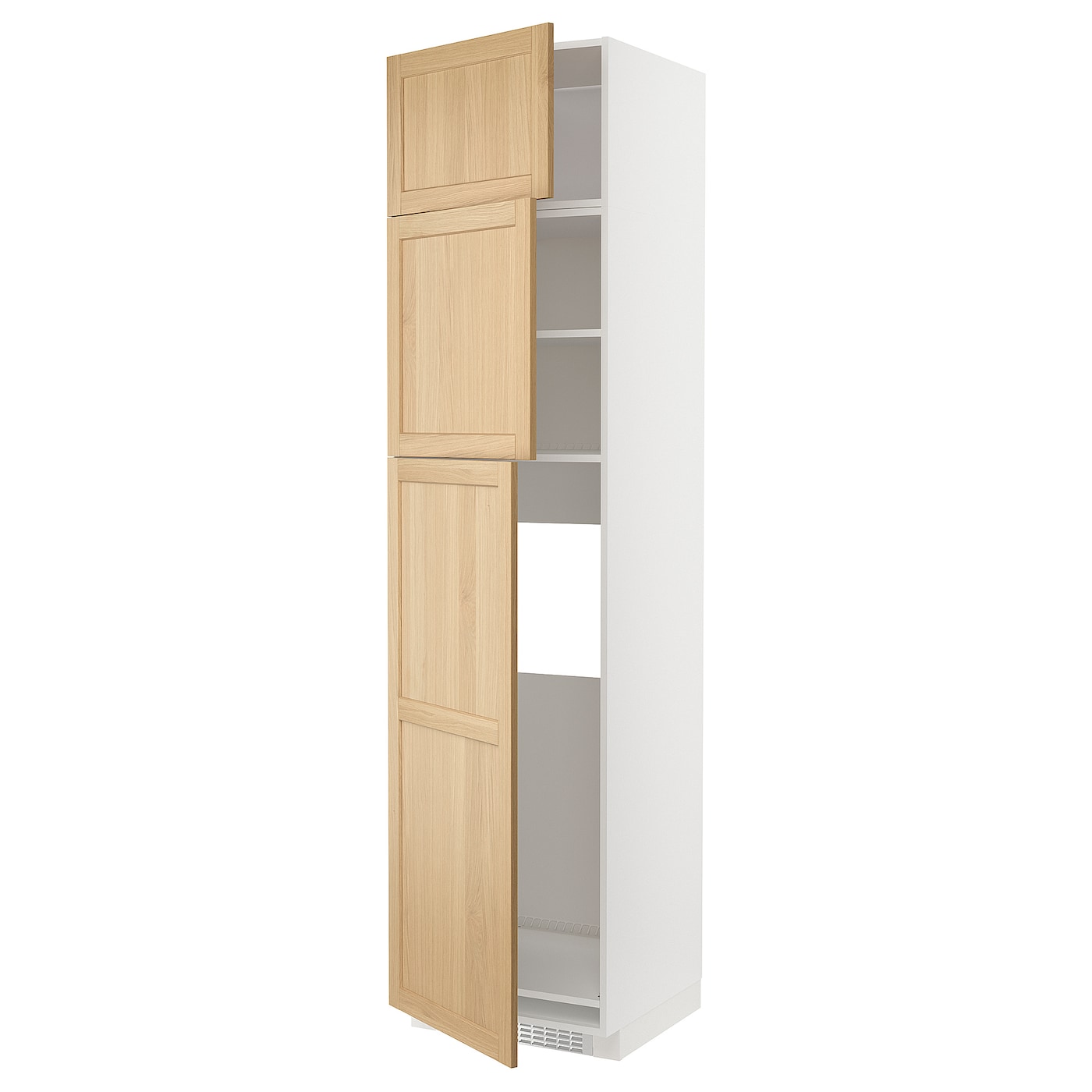 Высокий шкаф с полками - IKEA METOD/MAXIMERA/МЕТОД/МАКСИМЕРА ИКЕА, 240х60х60 см, белый/светло-коричневый