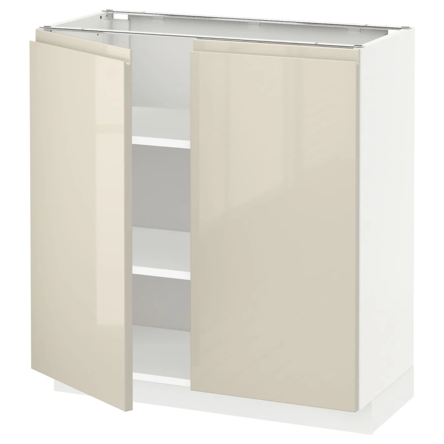 Напольный шкаф  - IKEA METOD, 88x39x80см, белый/бежевый, МЕТОД ИКЕА (изображение №1)