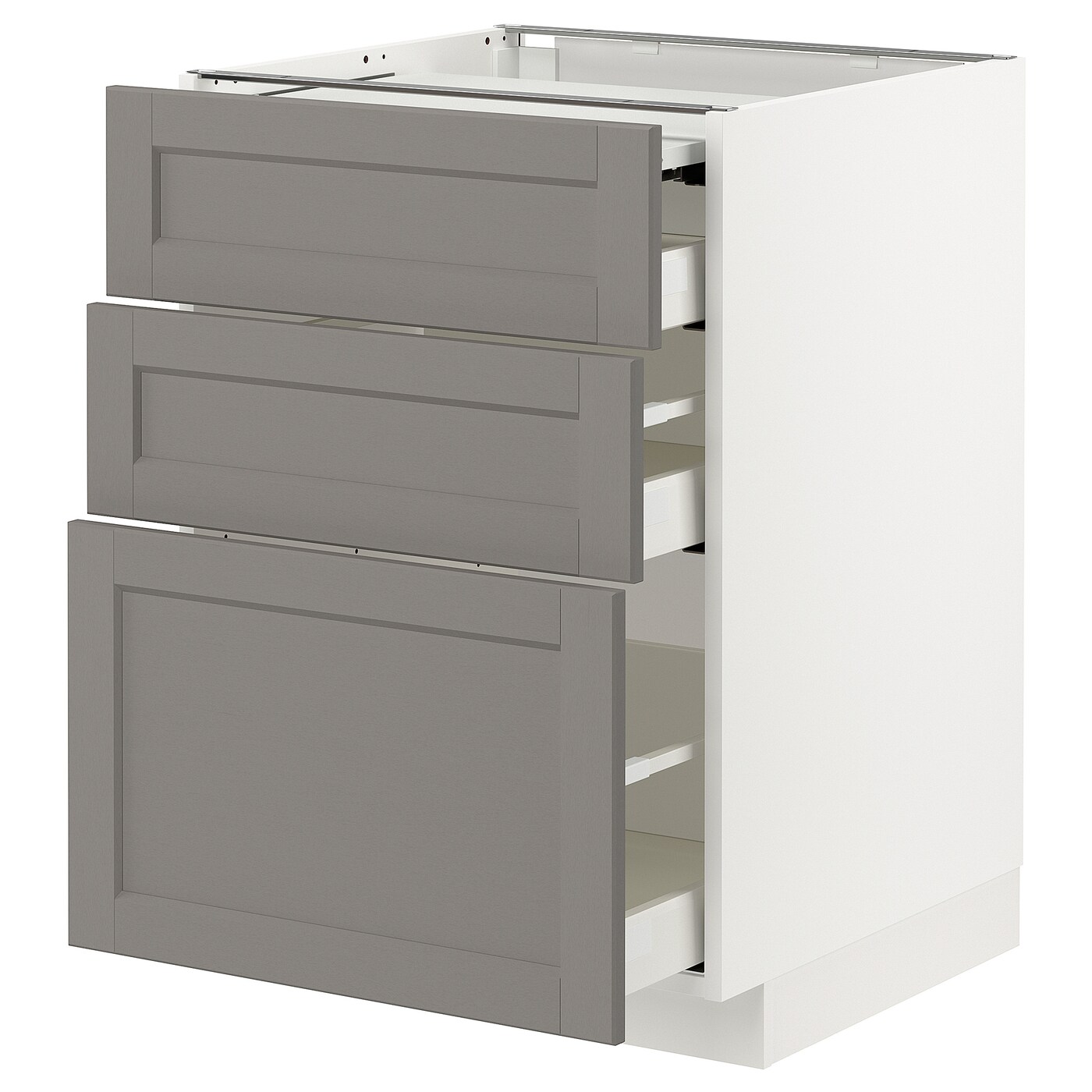 Напольный шкаф - METOD / MAXIMERA IKEA/ МЕТОД/ МАКСИМЕРА ИКЕА,  88х60 см, белый/серый