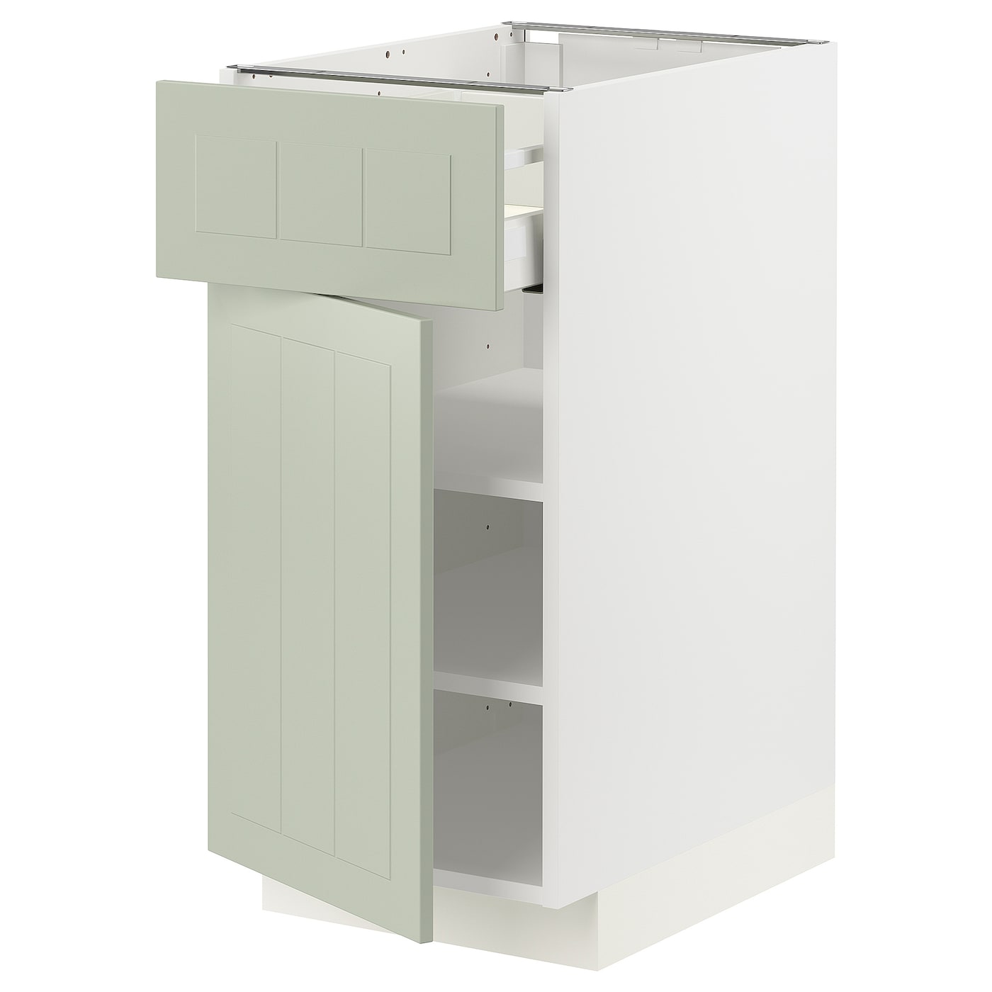 Напольный кухонный шкаф  - IKEA METOD MAXIMERA, 88x62x40см, белый/светло-зеленый, МЕТОД МАКСИМЕРА ИКЕА