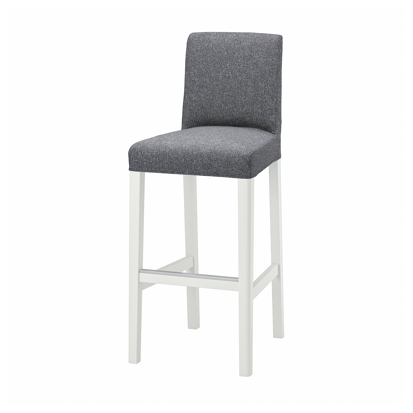 Барный стул со спинкой - BERGMUND IKEA/БЕРГМУНД ИКЕА, 110х45х49 см, серый