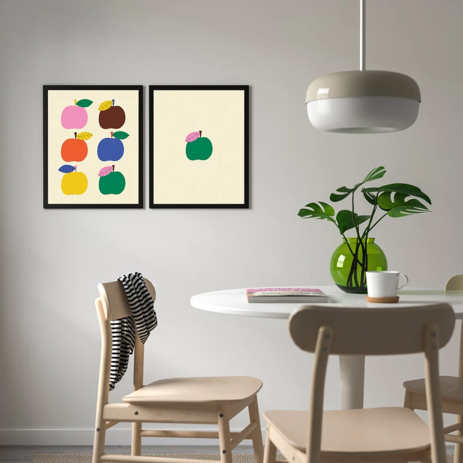 Рама с постером IKEA FISKBO/ФИСКБО ИКЕА, 40х50 см, разноцветный (изображение №3)