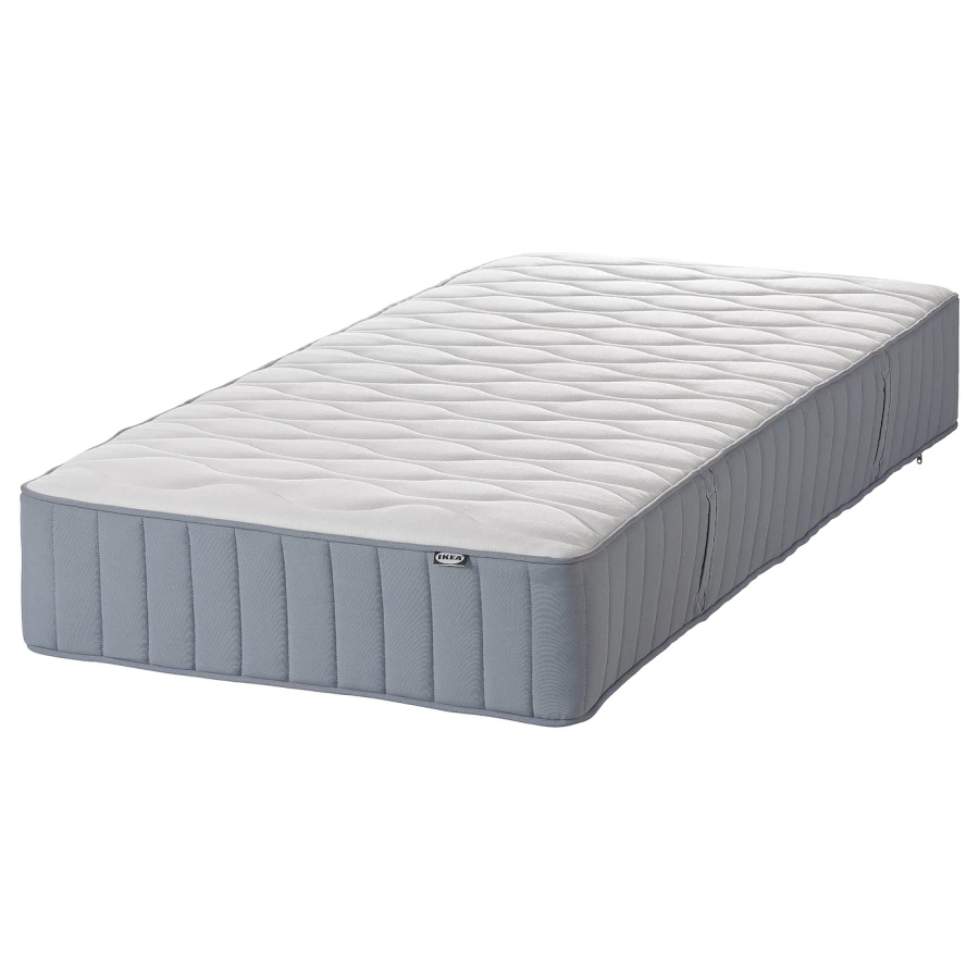 Континентальная кровать - IKEA DUNVIK, 200х180 см, матрас средне-жесткий, темно-серый, ДУНВИК ИКЕА (изображение №2)