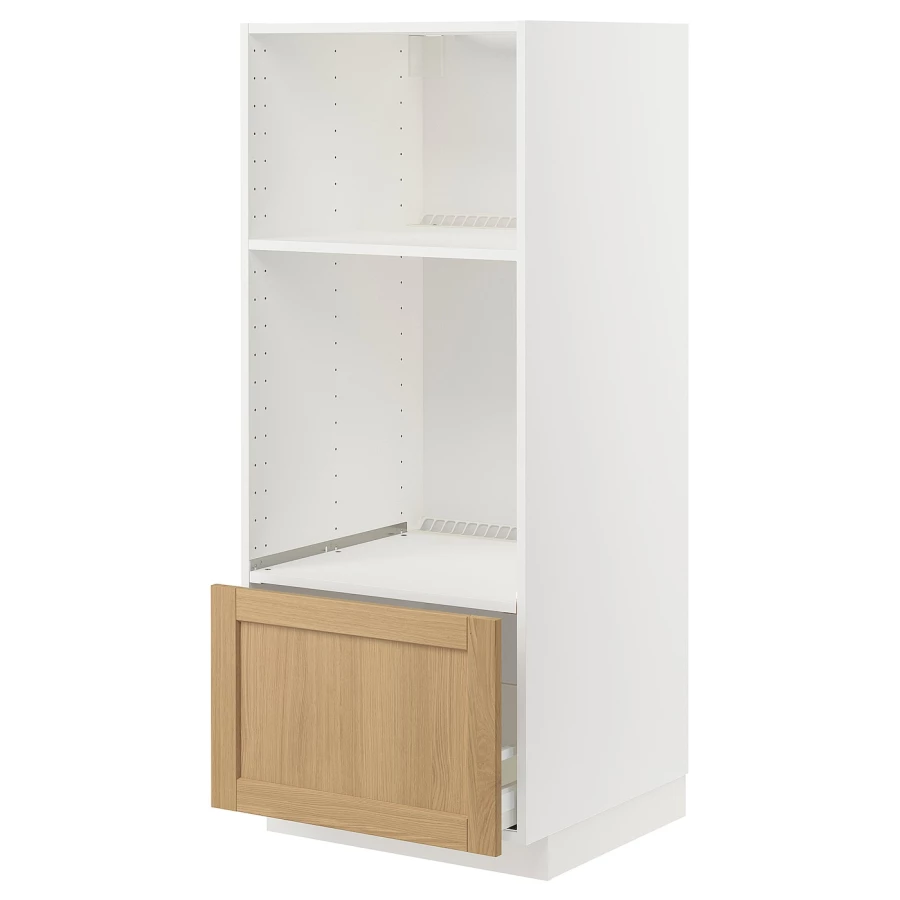 Навесной шкаф - METOD / MAXIMERA IKEA/ МЕТОД/ МАКСИМЕРА ИКЕА,  60х60х140  см, белый/ под беленый дуб (изображение №1)