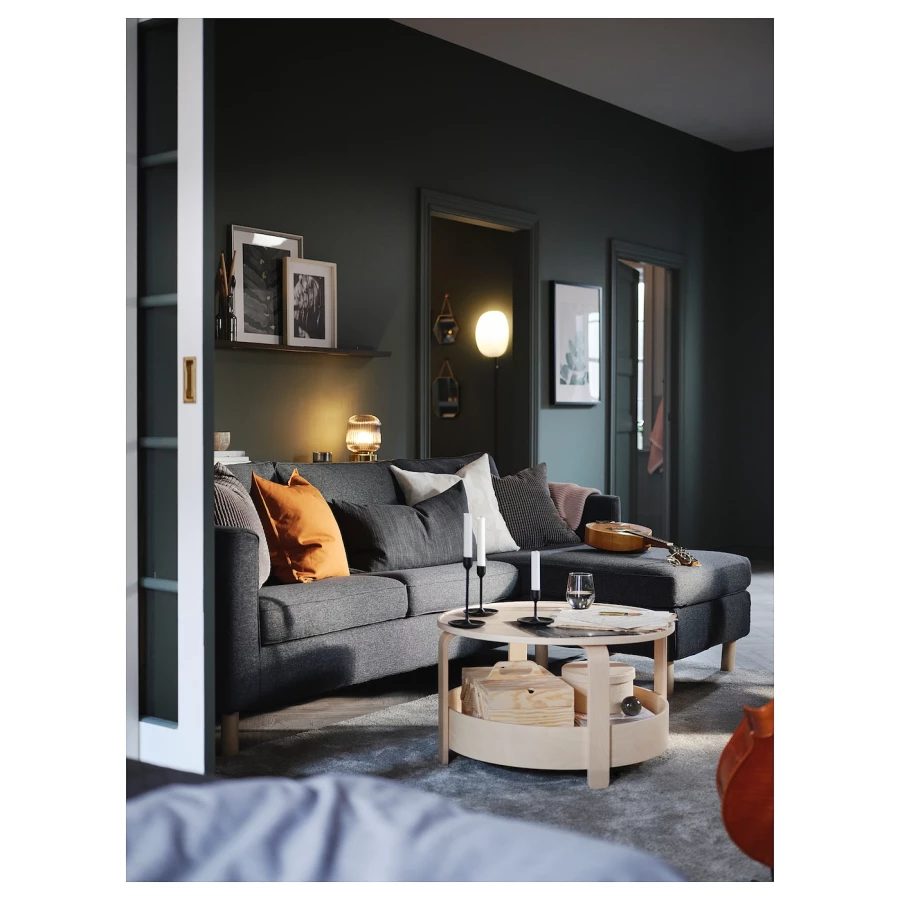 2-местный диван и шезлонг - IKEA PÄRUP/PARUP, 86x148x235см, черный, ПЭРУП ИКЕА (изображение №3)