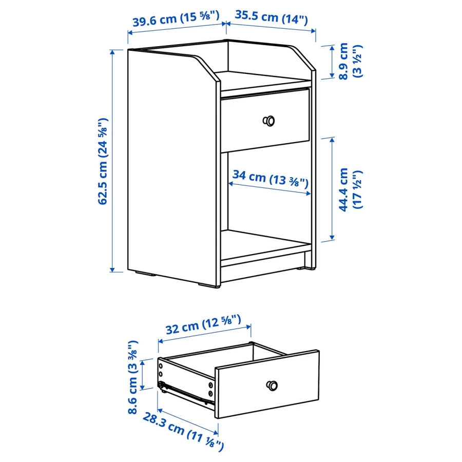 Комбинация мебели для спальни - IKEA HAUGA, 200x160см, серый/светло-серый, ХАУГА ИКЕА (изображение №8)