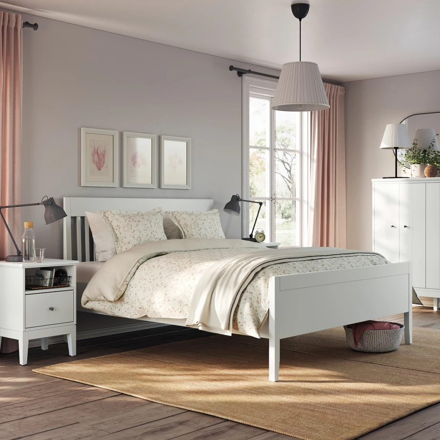 Каркас кровати - IKEA IDANÄS/IDANAS, 200х140 см, белый, ИДАНЭС ИКЕА (изображение №4)