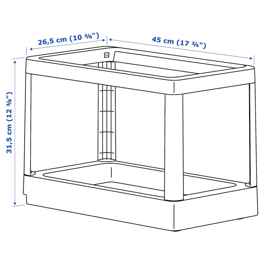 Выдвижная рамка для сортировки мусора - IKEA HÅLLBAR/HABLLAR/ХОЛЛБАР ИКЕА, 31,5х45х26,5 см, белый (изображение №5)