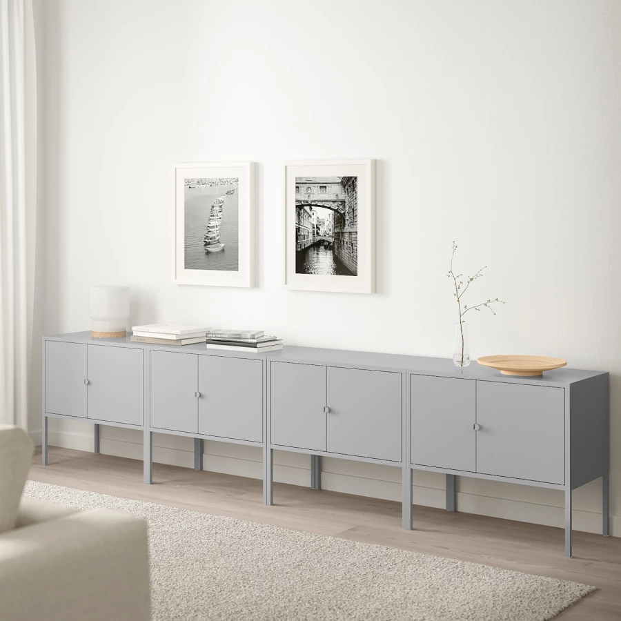 Комбинация для хранения - LIXHULT IKEA/ ЛИКСГУЛЬТ ИКЕА, 92х120 см, серый (изображение №3)