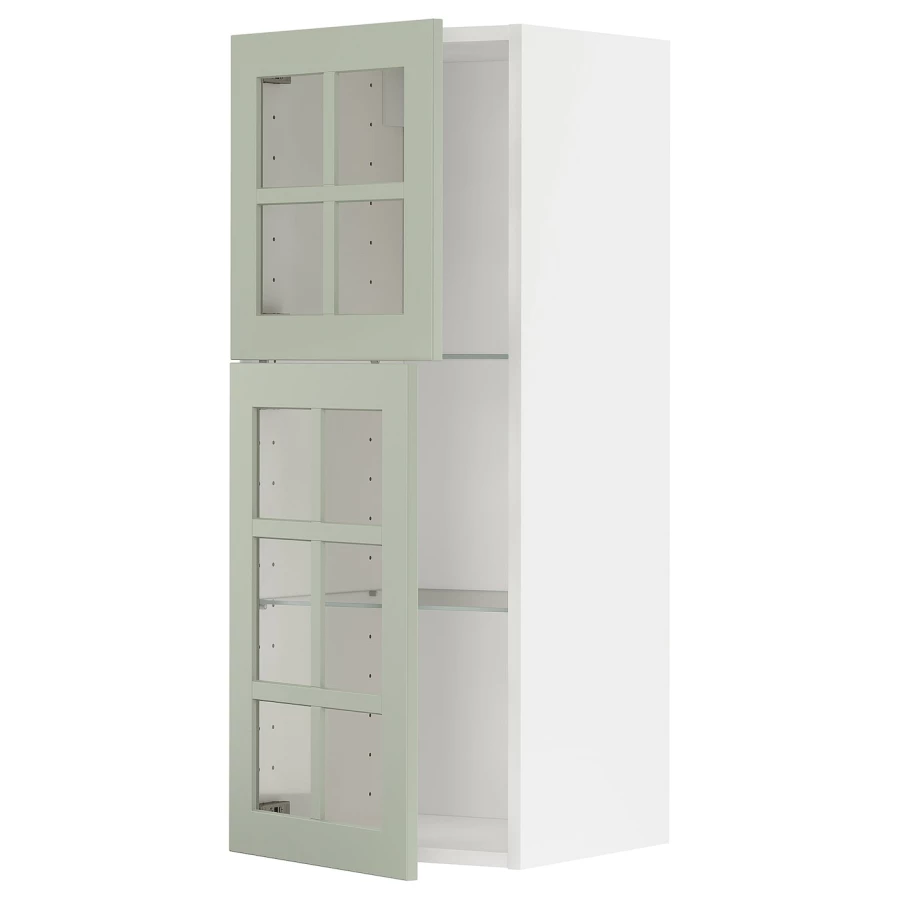 Шкаф  - METOD  IKEA/  МЕТОД ИКЕА, 100х40 см, белый/зеленый (изображение №1)
