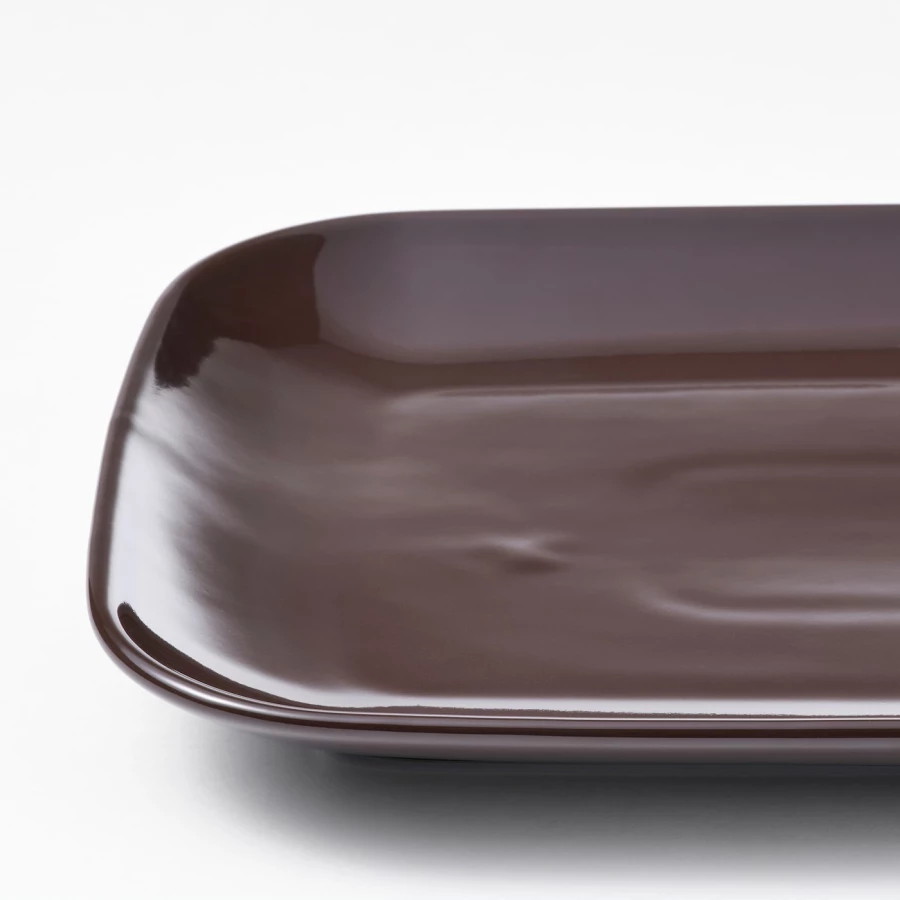 Набор тарелок, 4 шт. - IKEA FÄRGKLAR/FARGKLAR, 30x18 см, коричневый, ФЭРГКЛАР ИКЕА (изображение №4)