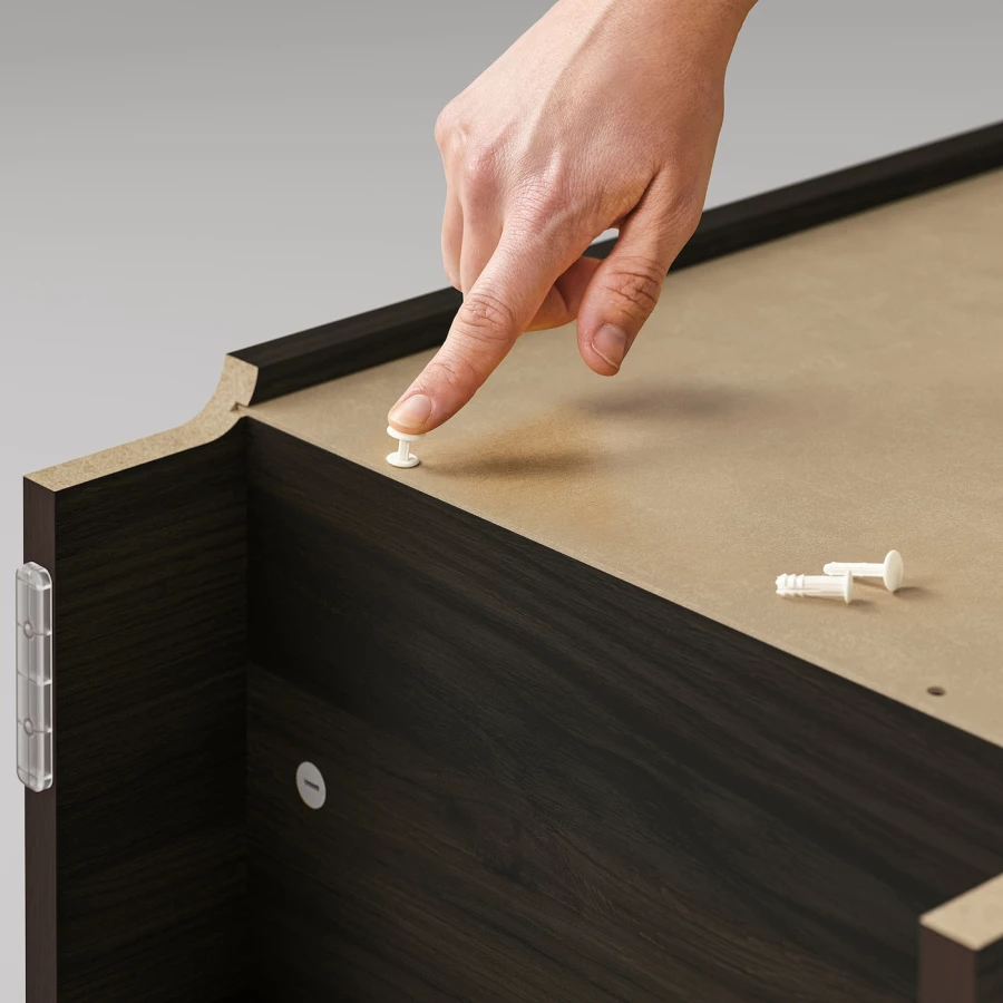 Книжный шкаф -  BILLY / OXBERG IKEA/ БИЛЛИ/ ОКСБЕРГ ИКЕА, 40х30х202 см,  темно-коричневый (изображение №5)