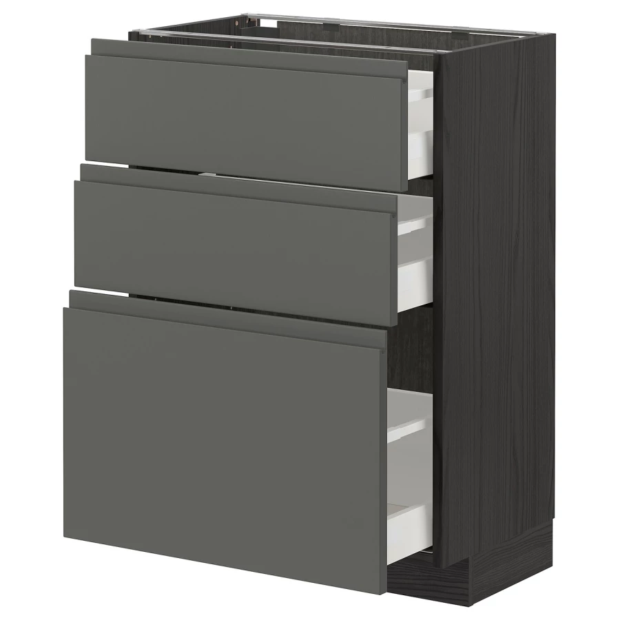Напольный шкаф - IKEA METOD MAXIMERA, 88x39x60см, темно-серый/серый, МЕТОД МАКСИМЕРА ИКЕА (изображение №1)