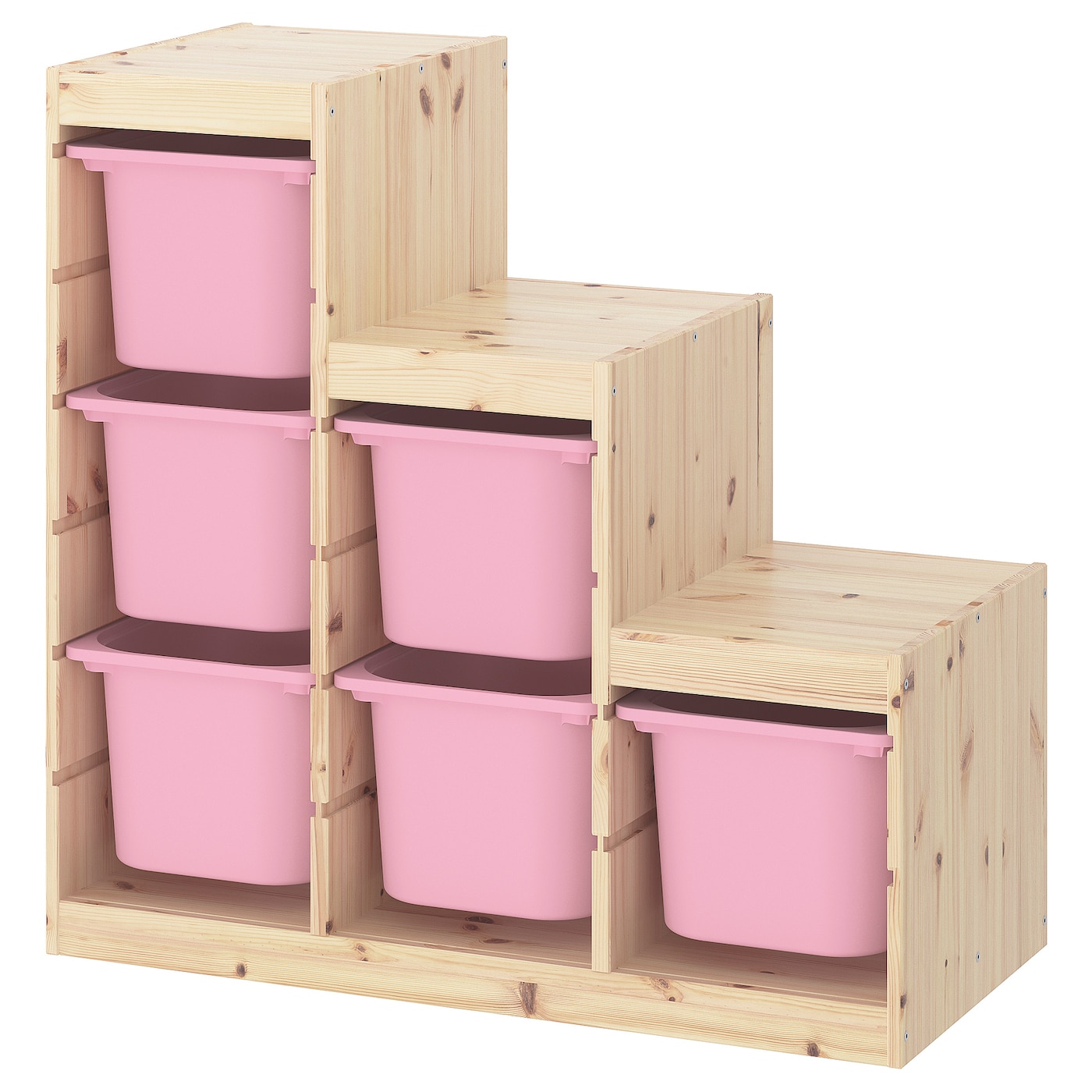 Стеллаж - TROFAST IKEA/  ТРУФАСТ  ИКЕА,  94х91 см, под беленый дуб/розовый