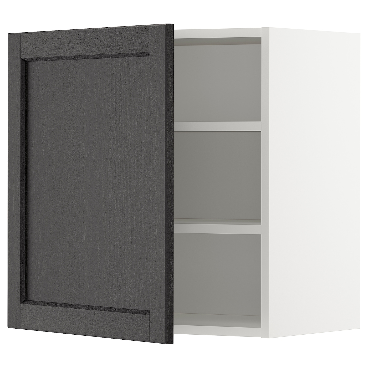 Навесной шкаф с полкой - METOD IKEA/ МЕТОД ИКЕА, 60х60 см, белый/черный