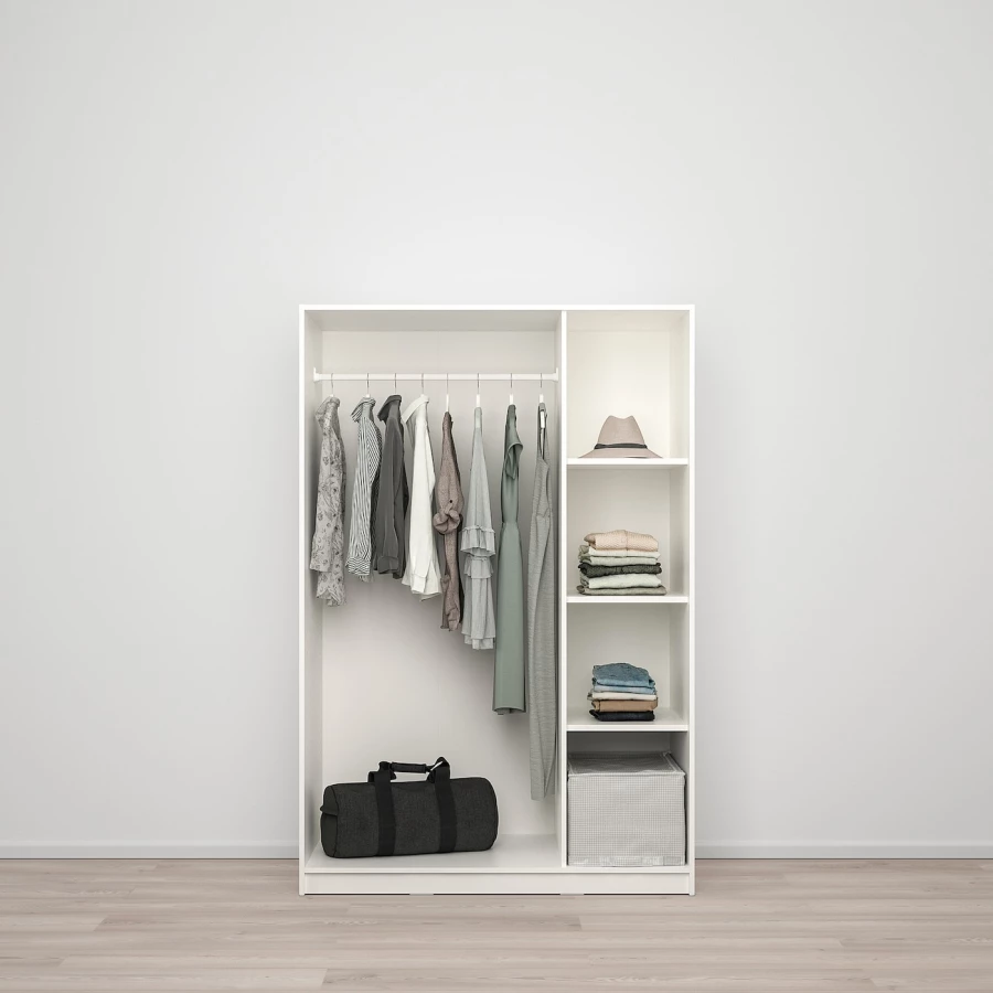 Гардероб 3-дверный - IKEA KLEPPSTAD/КЛЕППСТАД ИКЕА, 117x176 см, белый (изображение №5)
