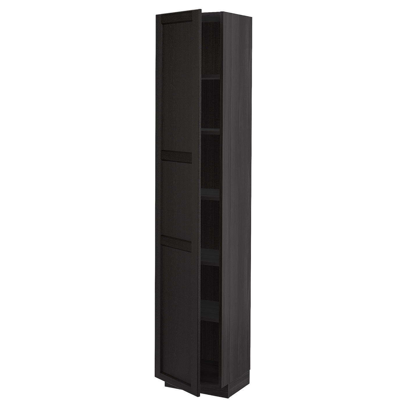 Высокий кухонный шкаф с полками - IKEA METOD/МЕТОД ИКЕА, 200х37х40 см, черный