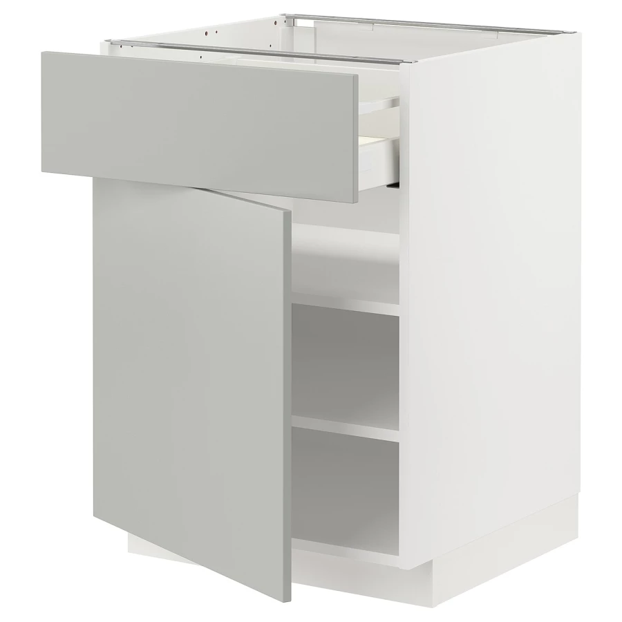 Напольный шкаф - METOD / MAXIMERA IKEA/ МЕТОД/ МАКСИМЕРА ИКЕА,  60х88 см, белый/светло-серый (изображение №1)
