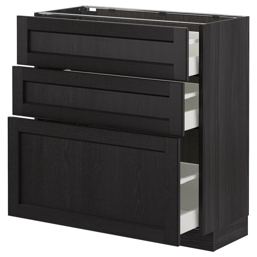 Напольный кухонный шкаф - IKEA METOD MAXIMERA, 88x39,5x80см, черный, МЕТОД МАКСИМЕРА ИКЕА (изображение №1)
