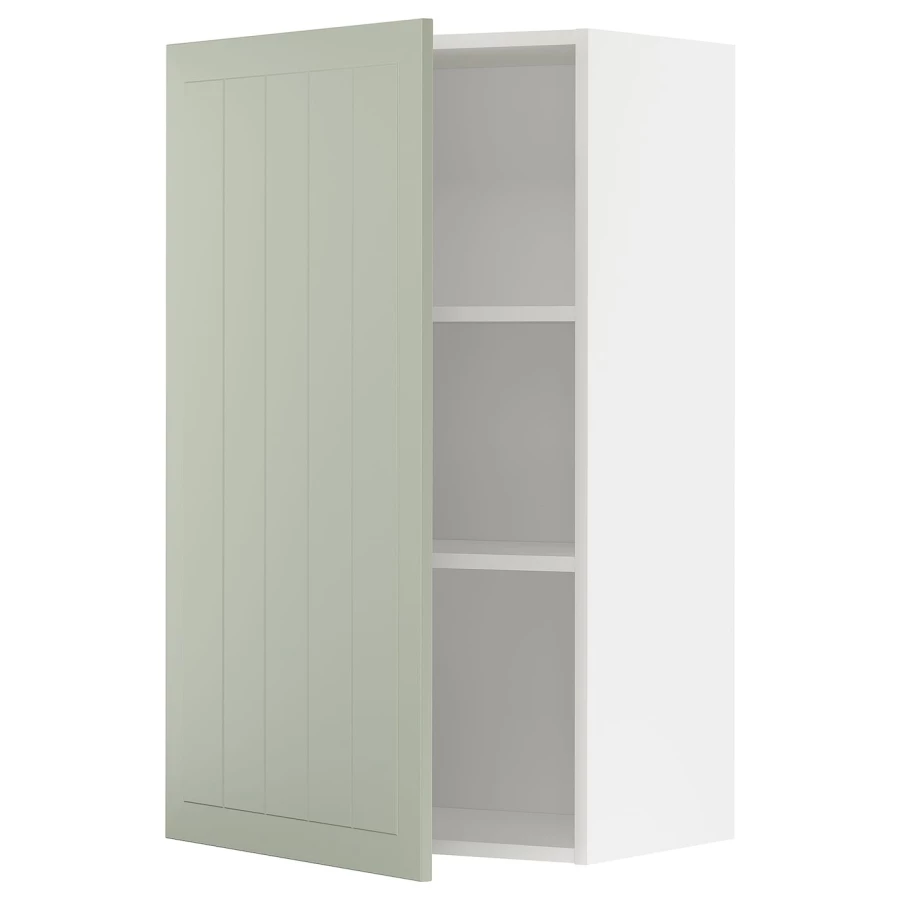 Навесной шкаф с полкой - METOD IKEA/ МЕТОД ИКЕА, 100х60  см, белый/зеленый (изображение №1)