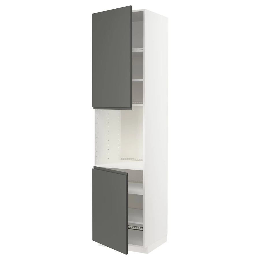 Высокий кухонный шкаф с полками - IKEA METOD/МЕТОД ИКЕА, 240х60х60 см, белый/темно-серый (изображение №1)
