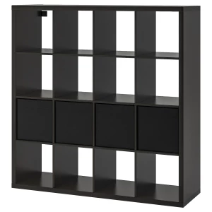 Стеллаж 16 ячеек - IKEA KALLAX/DRÖNA/DRONA, 147х147 см, черный, КАЛЛАКС/ДРЕНА/ДРЁНА ИКЕА