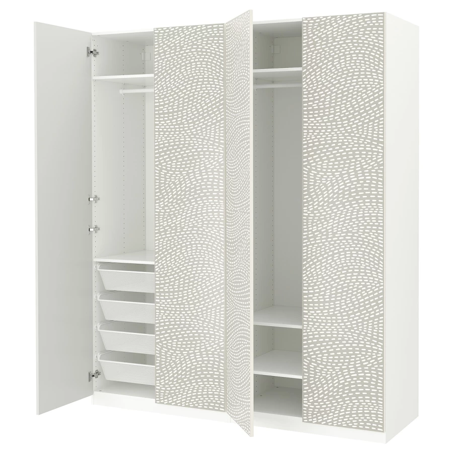 Шкаф - IKEA PAX/MISTUDDEN/ПАКС/МИСТУДДЕН ИКЕА, 60х200х236,4 см, белый/серый (изображение №1)