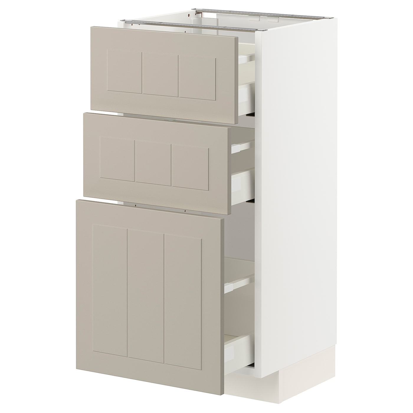 Напольный шкаф - IKEA METOD MAXIMERA, 88x39,5x40см, белый/темно-бежевый, МЕТОД МАКСИМЕРА ИКЕА
