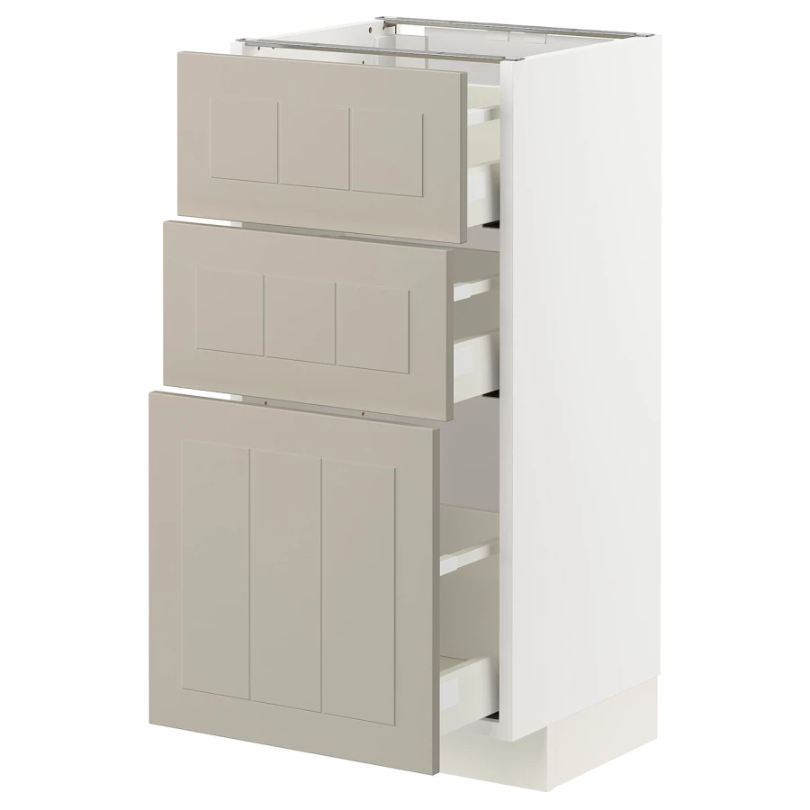 Напольный шкаф - IKEA METOD MAXIMERA, 88x39,5x40см, белый/темно-бежевый, МЕТОД МАКСИМЕРА ИКЕА (изображение №1)