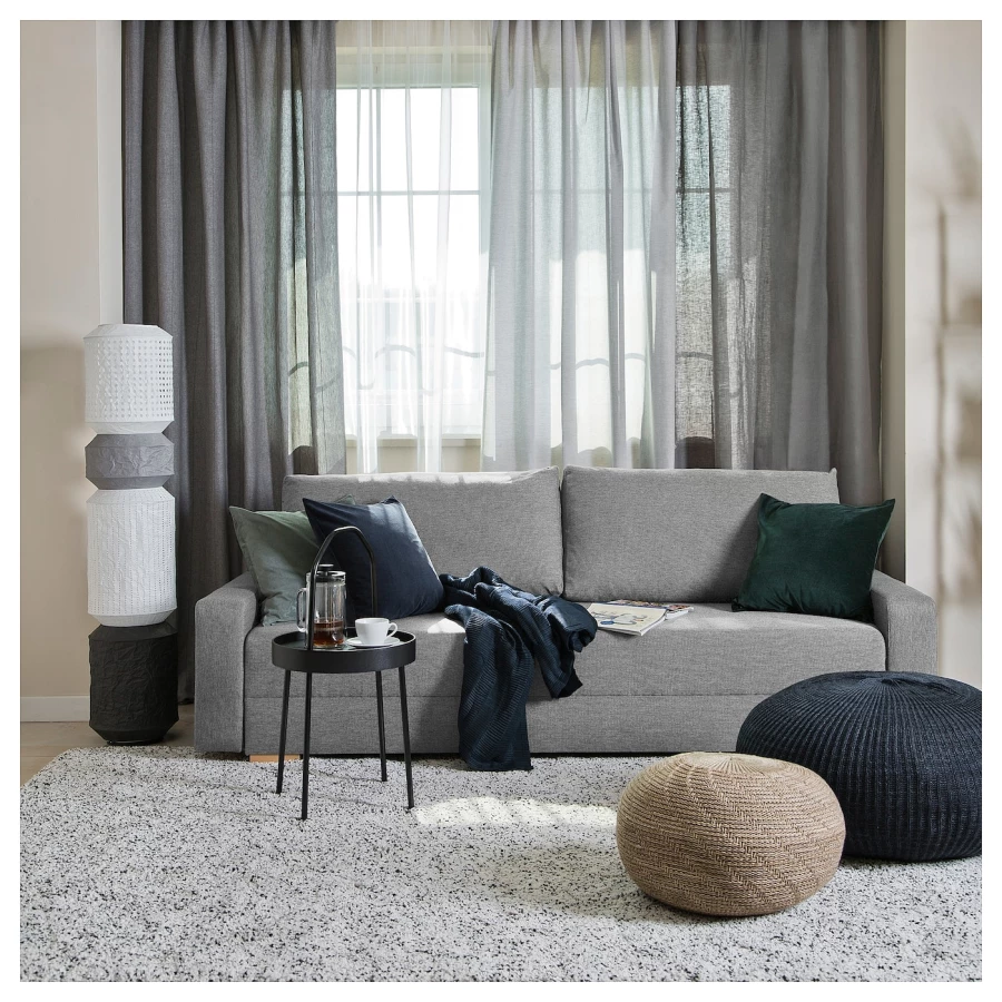 3-местный диван-кровать - IKEA GRÄLVIKEN/GRALVIKEN, 74x86x225см, светло-серый, ГРАЛВИКЕН ИКЕА (изображение №2)