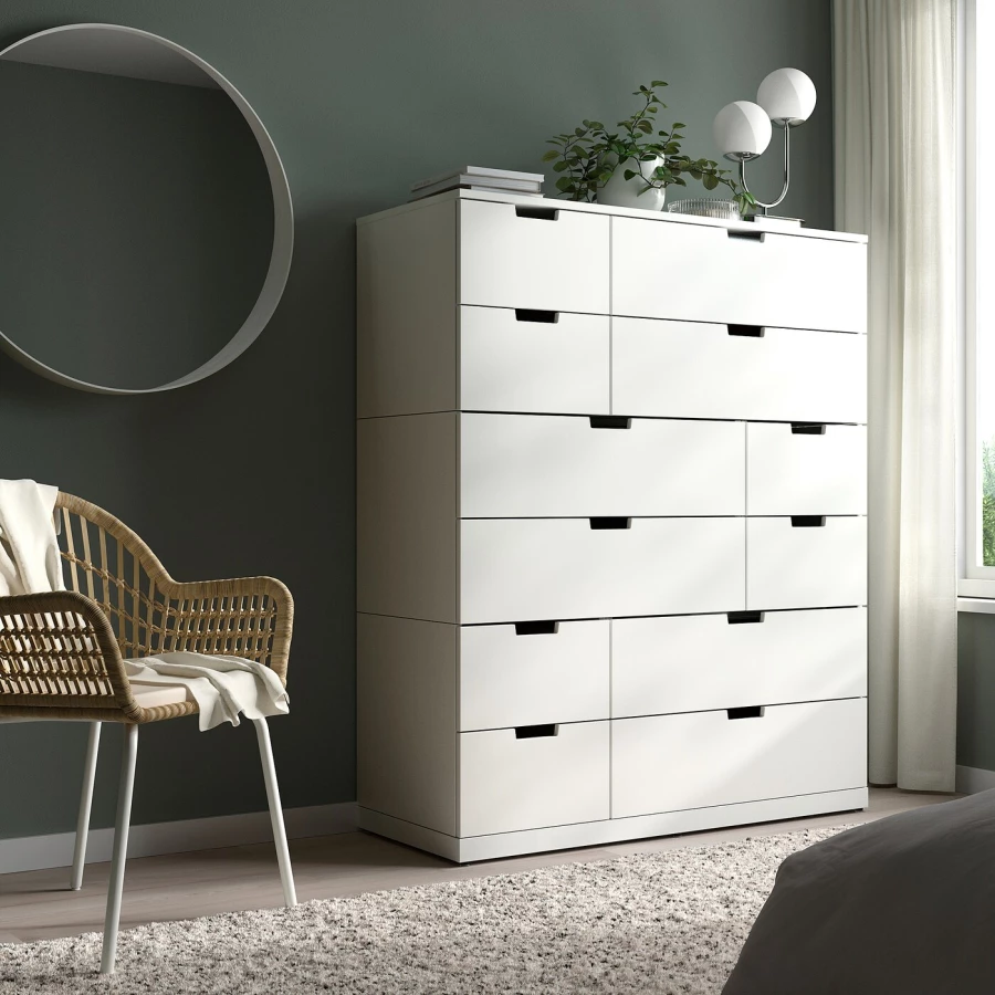 Комод - IKEA NORDLI/НОРДЛИ ИКЕА, 47х120х145 см, белый (изображение №2)