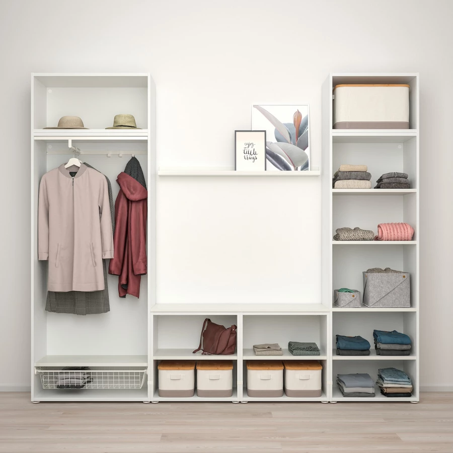 Платяной шкаф - PLATSA/STRAUMEN /IKEA/ ПЛАТСА/СТРАУМЕН/ИКЕА,260x42x221 см, белый (изображение №4)