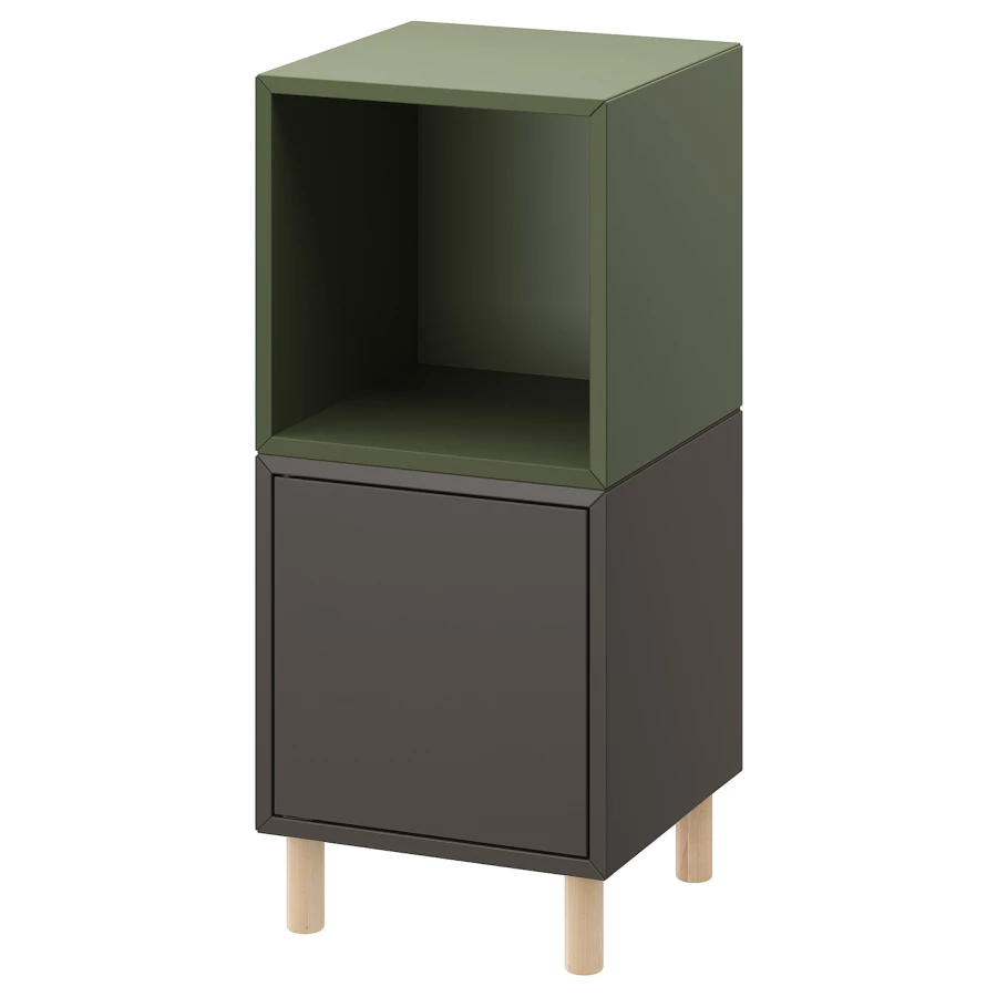 Комбинация для хранения - EKET IKEA/ ЭКЕТ ИКЕА,  80х35х70 см,  темно-серый/зеленый (изображение №1)