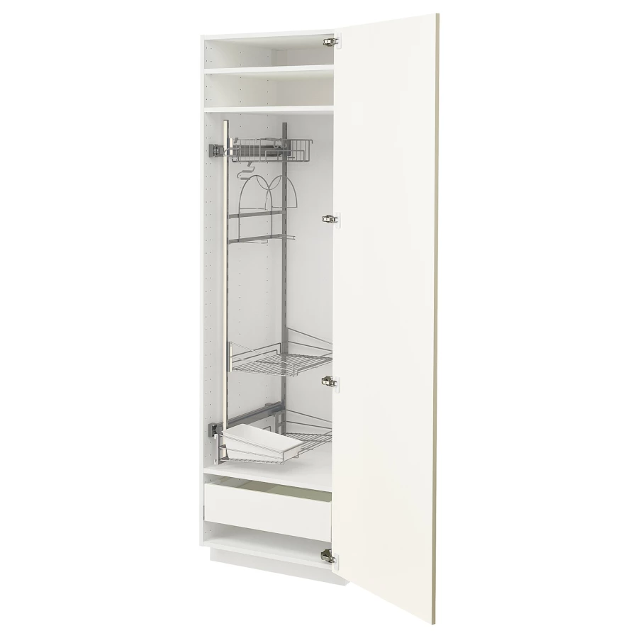 Высокий шкаф/бытовой - IKEA METOD/MAXIMERA/МЕТОД/МАКСИМЕРА ИКЕА, 200х60х60 см, белый (изображение №1)