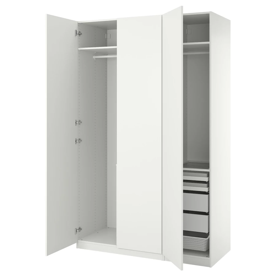 Шкаф - IKEA PAX/FORSAND/ПАКС/ФОРСАНД ИКЕА, 150х60х236,4 см, белый (изображение №1)