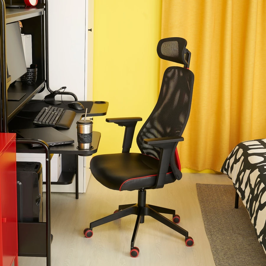 Игровой стол и стул - IKEA FREDDE/MATCHSPEL ИКЕА, 146х74/48х54 см, черный (изображение №2)