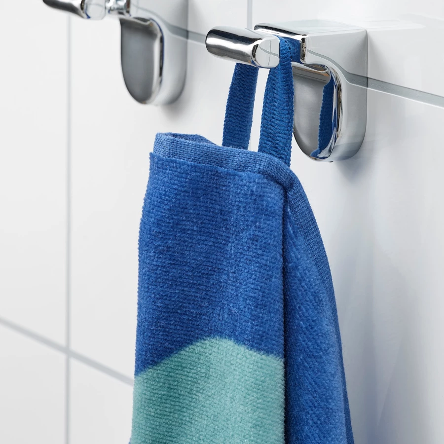 Банное полотенце - IKEA BLÅVINGAD/BLAVINGAD, 140х70 см, синий/с рисунком, БЛОВИНГАД ИКЕА (изображение №4)