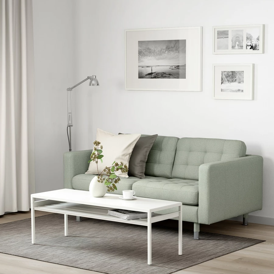 2-местный диван - IKEA LANDSKRONA/ЛАНДСКРОНА ИКЕА, 78х89х164 см, светло-зеленый (изображение №2)