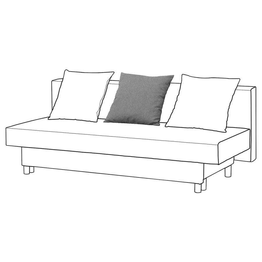 Подушка на спинку 3-х раскладного дивана - IKEA ASARUM/АСАРУМ ИКЕА, 53х5х53 см, темно-серый (изображение №2)