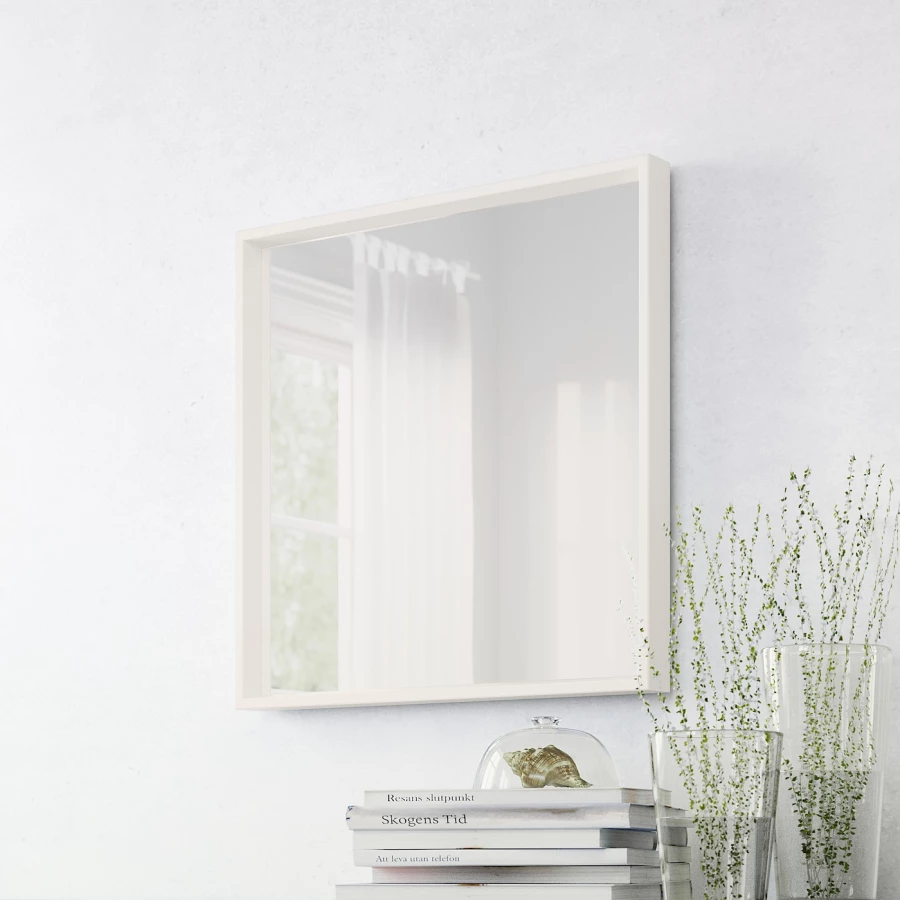 Зеркало - NISSEDAL IKEA/ НИССЕДАЛЬ ИКЕА, 65х65 см,  белый (изображение №5)