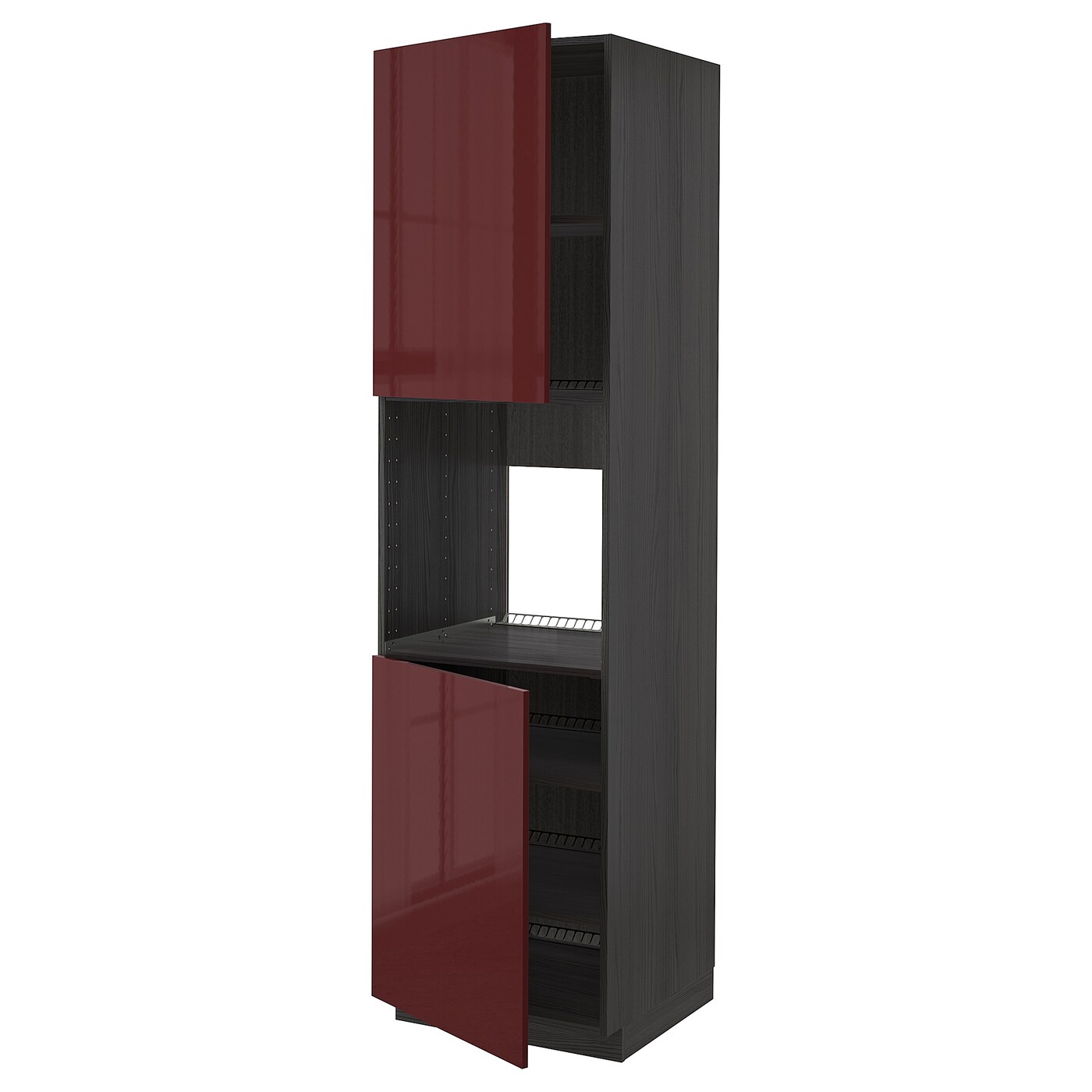 Шкафы-пеналы - METOD IKEA/ МЕТОД ИКЕА, 228х60 см,  красный/черный