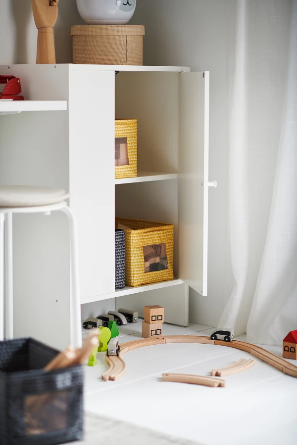 Книжный шкаф с дверцей - BAGGEBO IKEA/БАГГЕБО ИКЕА, 30х50х80 см, белый (изображение №4)