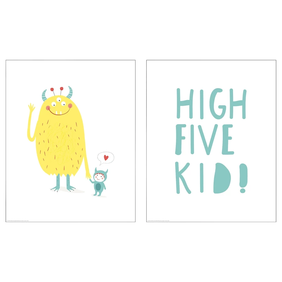 Постер, 2 шт. - IKEA BILD, 40х50 см, «high five», БИЛЬД ИКЕА (изображение №1)